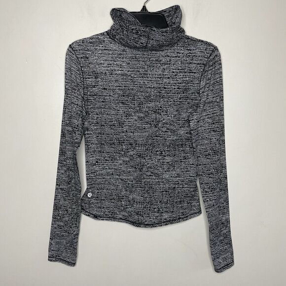 LULULEMON Melodic Movement Pullover Womens 8 Twist Front Turtleneck Black - Picture 5 of 9